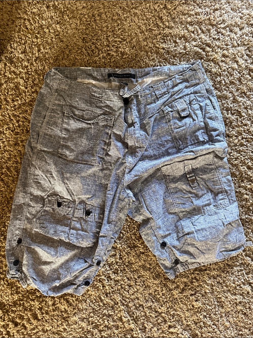 Sean John Men's Light Gray Cargo Shorts